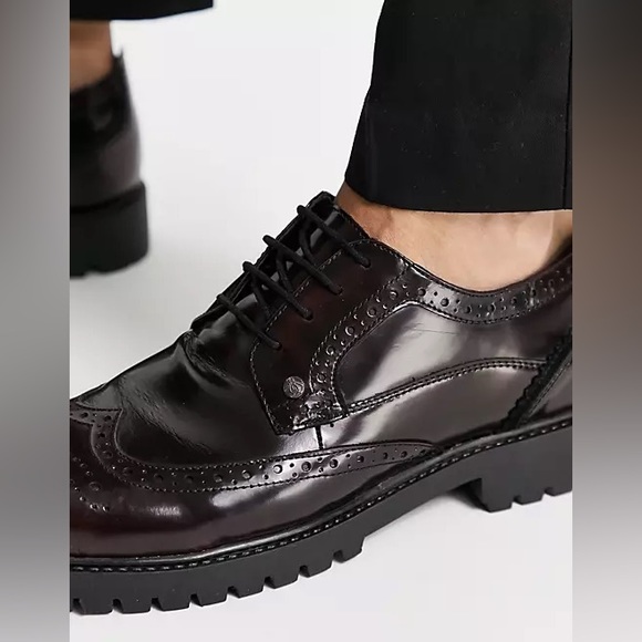 Penguin Original Lace Up Brogues in Burgundy Leather - Size 44 - G84-8 - Picture 2 of 9
